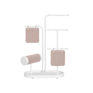 Sieradenstandaard - oorbellenhouder - kettingorganizer - staal/fluweel - 10,8 x 20,4 x 31,5 cm