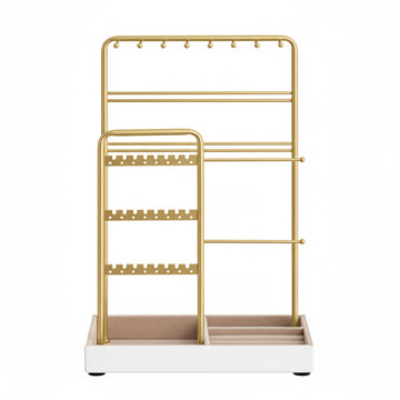 Sieradenhouder met metalen frame | Goud | 19,6x11,5x30,8 cm