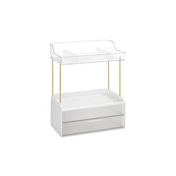 Make-up organizer, 4 niveaus, PET-kunststof en staal, 20 x 32 x 39,1 cm, transparant