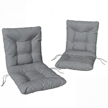 Zitkussen voor buiten met rugleuning, 2 stuks | Kleur: Lichtgrijs | Afmetingen: 50x120x8 cm
