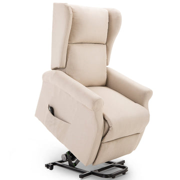 Elektrische sta-opstoel en relaxfauteuil | Kleur: Crème | Afmetingen: 72.5x94x109 cm