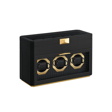 Horlogedoos voor 9 horloges - organizer - zwart glazen venster - PU-leer - 16,2 x 40 x 25,3 cm