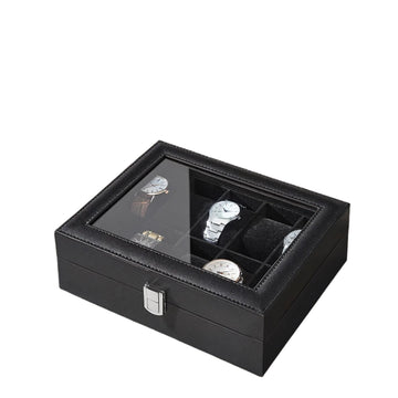 Horlogedoos - horloge-organizer - sieradenhouder - zachte kussens - 20,2 x 25,5 x 7,8 cm