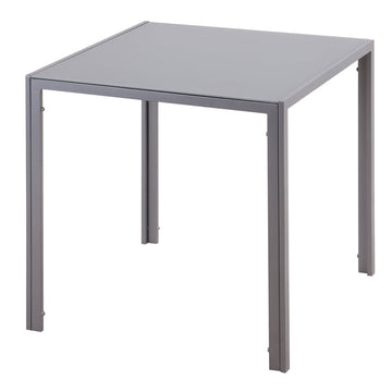 Vierkante glazen eettafel voor 2-4 personen | Kleur: Grijs | Afmetingen: 75x75x75 cm