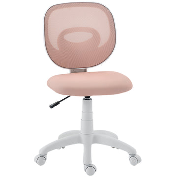 Ergonomische bureaustoel met C-vormige rugsteun | Kleur: Roze, Wit | Afmetingen: 59,5x53x81-89 cm