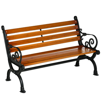 Tuinbank 2-zits van aluminium en hout | Kleur: Teak | Afmetingen: 120x64x79 cm