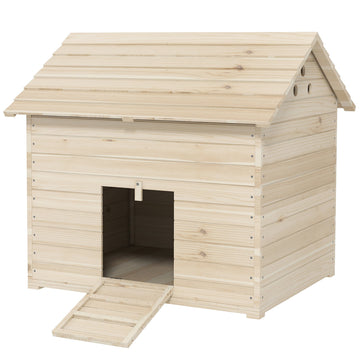 Eendenhok met scharnierend kanteldak - Houten dierenhok | Kleur: Bruin | Afmetingen: 82.5x100x91 cm