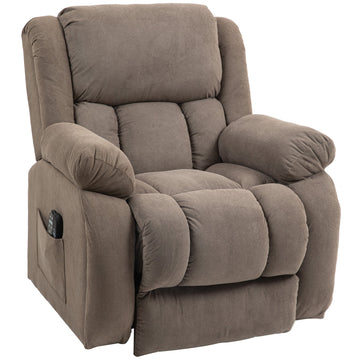 Elektrische sta-opfauteuil met massage | Kleur: Bruin | Afmetingen: 93x104x100 cm