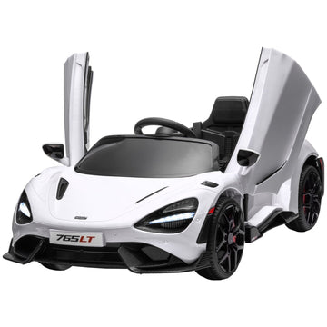 McLaren 765LT Elektrische Kinderauto met Afstandsbediening | Kleur: Wit | Afmetingen: 68x113x44 cm