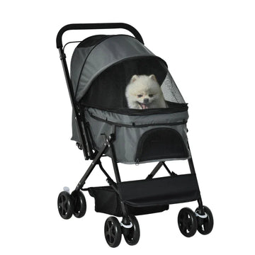 Hondenbuggy kleine honden - Inklapbaar | Kleur: Donkergrijs | Afmetingen: 36x63x51 cm