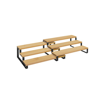 Kruidenrek set - kruidenopberger van bamboe - uitschuifbare plateaus - 32 x 24,5 x 11,2 cm