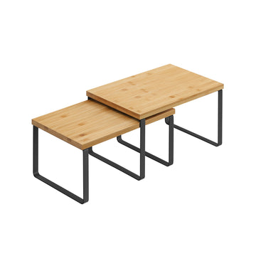 2-delige kruidenrekset - bamboe en metaal - 29,7 x 19,5 x 15,5 cm
