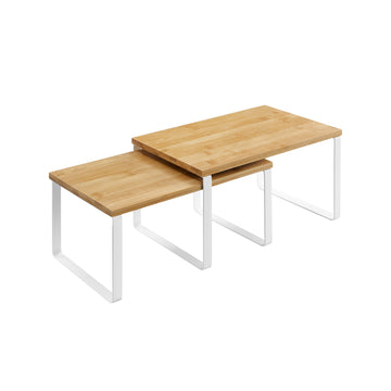 2-delige keukenrek set - kruidenrek - bamboe en metaal - 29,7 x 19,5 x 15,5 cm