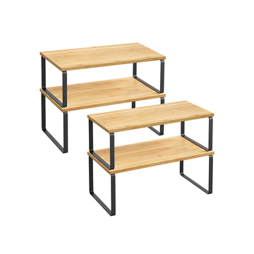 4-laags taartrek - cupcake standaard - metaal en hout - 19,5 x 39,7 x 15,5 cm