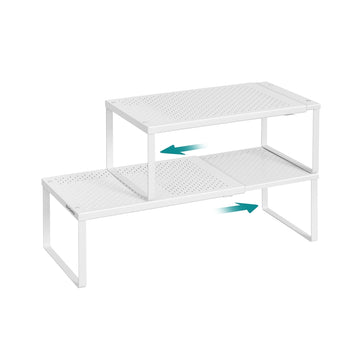 Uitschuifbaar kruidenrek 2-delige set | Matwit | 38-60x23x15,3 cm