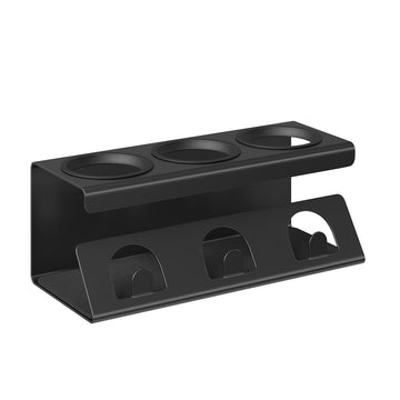 Flessenhouder voor 3 flessen met afdruiprek | Zwart | 30x13.7x11.7 cm