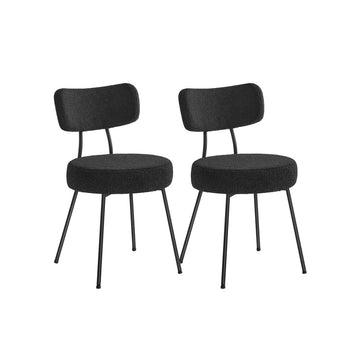 Eetkamerstoelen set van 2 - fleece, schuimvulling - 59 x 48,5 x 82,5 cm