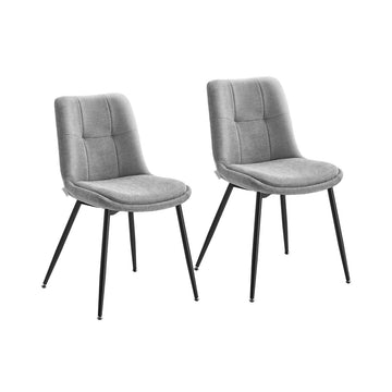 Eetkamerstoelen set van 2 - grijs - dubbele kussens - 56 x 50 x 81 cm