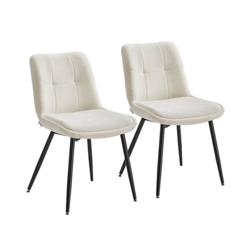 2-delige eetkamerstoelen set - chenille zitting - 56 x 50 x 81 cm