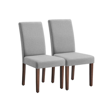 Eetkamerstoelen set van 2 - hoge rugleuning - grijs - rubberhout/plywood - 58x48x100 cm