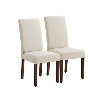 Eetkamerstoelen set van 2, wit, hoge rugleuning, gestoffeerd, 58 x 48 x 100 cm