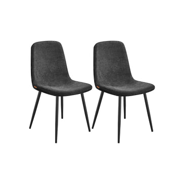 Eetkamerstoelen set van 2 - grijs chenille - 55 x 43,5 x 85,5 cm