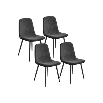 4-delige eetkamerstoelenset - zwarte zitting - max. 120 kg - 55 x 43,5 x 85,5 cm