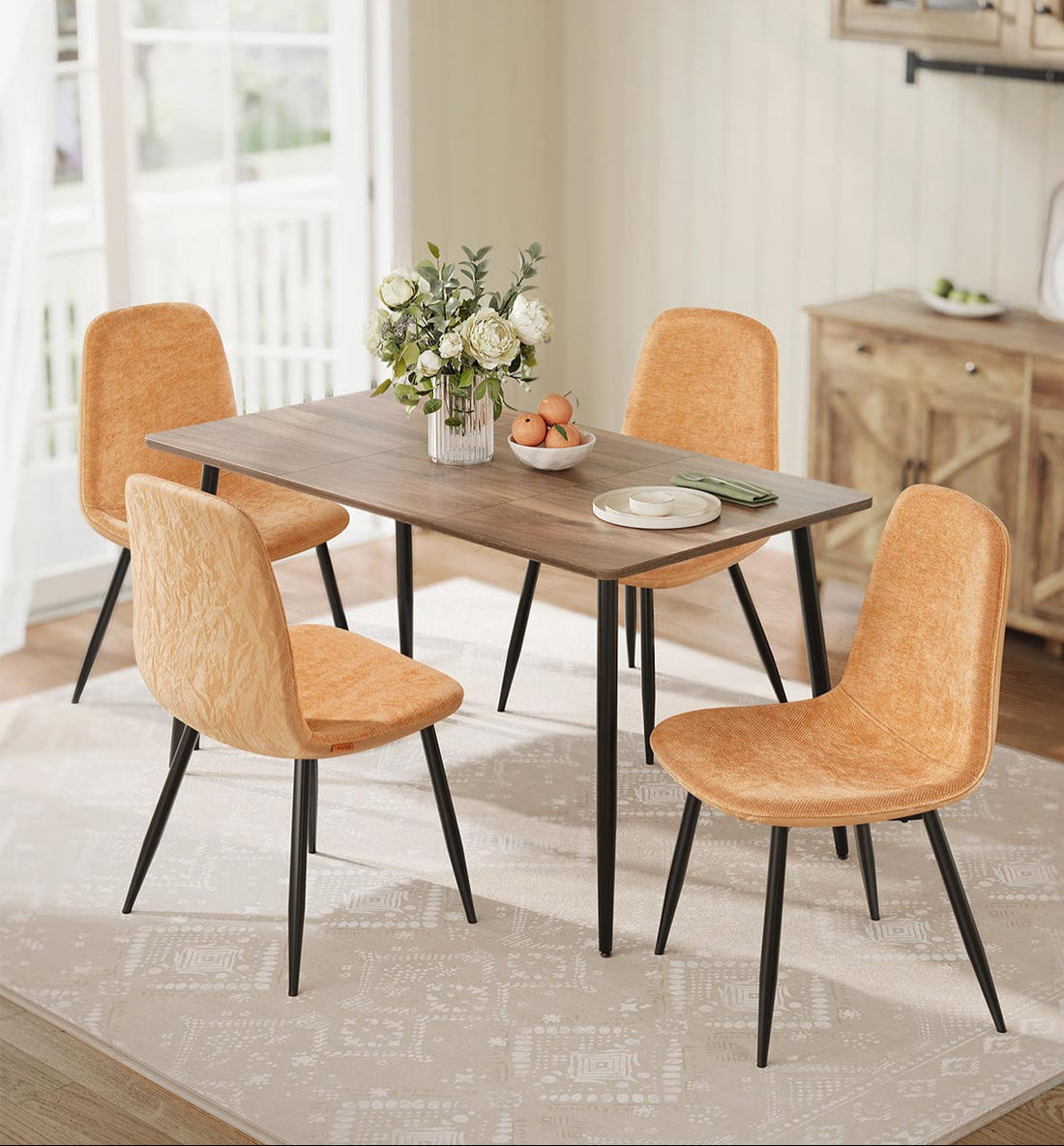 4-teiliges Esszimmerstuhl-Set braun – bequem 55 x 43,5 x 85,5 cm