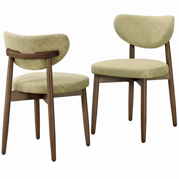 2 eetkamerstoelen met ergonomische rugleuning | Groen | 50x51x82 cm