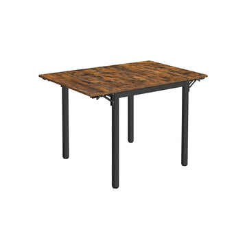 Opvouwbare eettafel vintage bruin-zwart, spaanplaat/stalen, 120 x 78 x 76,2 cm