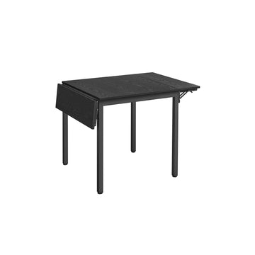 Inklapbare eettafel - zwart - spaanplaat en staal - ruimtebesparend - 78 x 120 x 76,2 cm