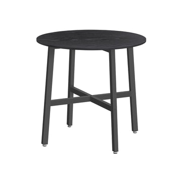 Ronde eettafel - spaanplaat en staal - modern - Ø80 x H75 cm - zwart - 10,8 kg - 100 kg draagkracht