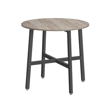 Ronde eettafel - spaanplaat/staal - greige gemêleerd inktzwart - modern - 80 x 75 cm
