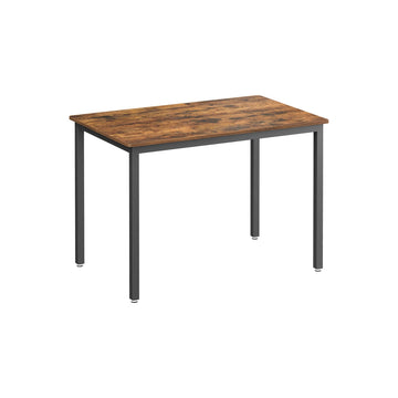 Vintage eettafel bruin-zwart - spaanplaat en staal - 70 x 110 x 77 cm