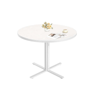 Ronde eettafel - keukentafel - wit - stevig ontwerp - Ø80 x 74,8 cm