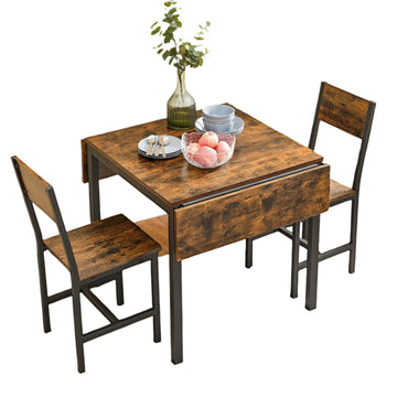 Inklapbare eettafel - ruimtebesparend - vintage bruin/zwart - 120 x 78 x 76,2 cm
