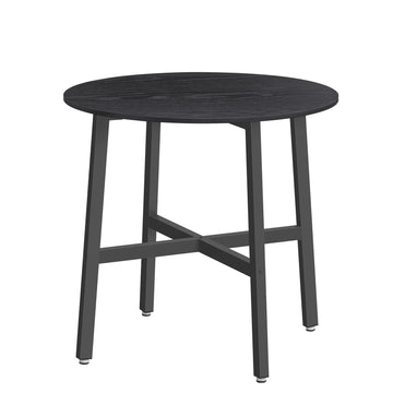 Ronde keukentafel industrieel ontwerp voor kantoor | Ebbenhoutzwart-inktzwart | 80x80x75 cm