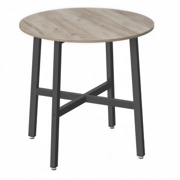 Ronde keukentafel industrieel design | Greige gemêleerd-inktzwart | 80x80x75 cm