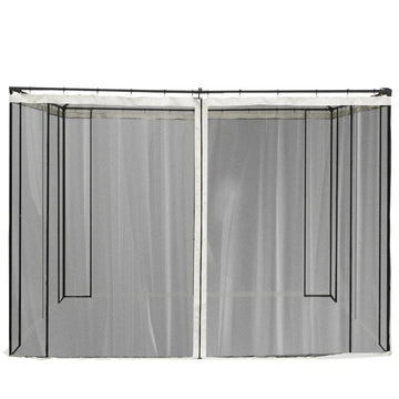 Muskietennet voor 3x3 partytent, 4 panelen | Kleur: Zwart+Beige