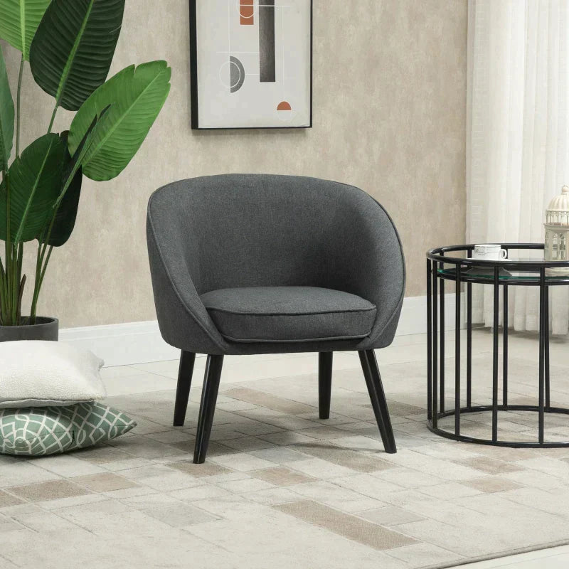 Loungefauteuil - Moderne fauteuil met diepe zitting | Kleur: Grijs | Afmetingen: 71x65x75 cm