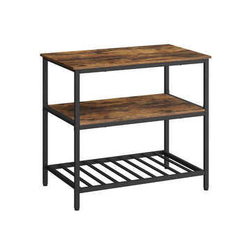 Keukenrek - Opbergrek - Voorraadorganizer - Eenvoudige montage - 60 x 100 x 90 cm - Bruin-zwart