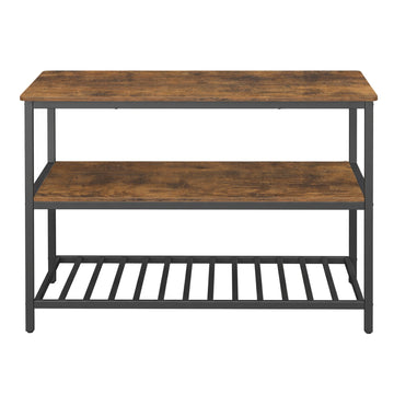 Keukenrek met werkblad en 3 niveaus | Vintagebruin-Zwart | 60x120x90 cm