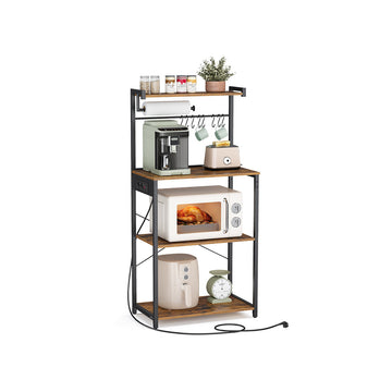 Houten taartenrek - Opbergrek - 40 x 60 x 140 cm - Bruin/Zwart