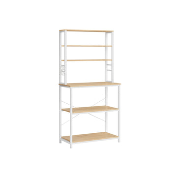 Keukenrek - Opbergrek met haken - Ruimtebesparend - Spaanplaat & staal - 40x80x167 cm