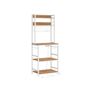 5-laags taartrek walnootbruin-wit - spaanplaat staal - 40x60x170 cm