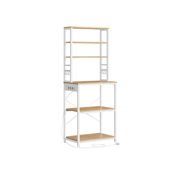 Keukenrek met stopcontacten - 40 x 60 x 167 cm, bruin/wit
