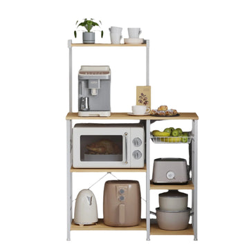 Keukenrek met mand – metalen opbergrek – 40 x 90 x 134 cm