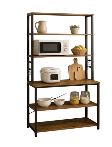 Taartrek - bakrek - dessertdisplay - bruin-zwart - hout - 40 x 100 x 167 cm