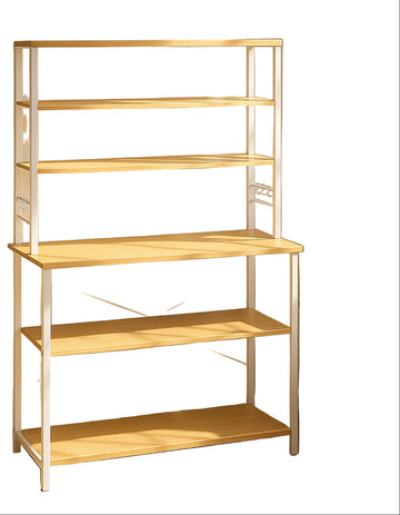 Houten taartrek - presentatierek - opbergmeubel - wit/eikenkleur - stevig - 40 x 100 x 167 cm