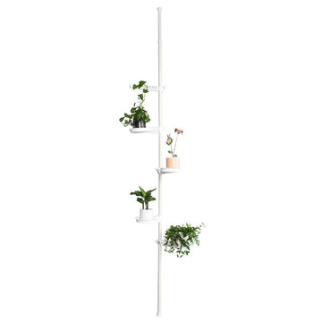 Verstelbare Telescopische Bloementrap - Plantenplank - Bloemenstandaard - Ruimtebesparend ontwerp - 360 graden verstelbare planken - Eenvoudige montage - 259 cm - 314 cm hoogte